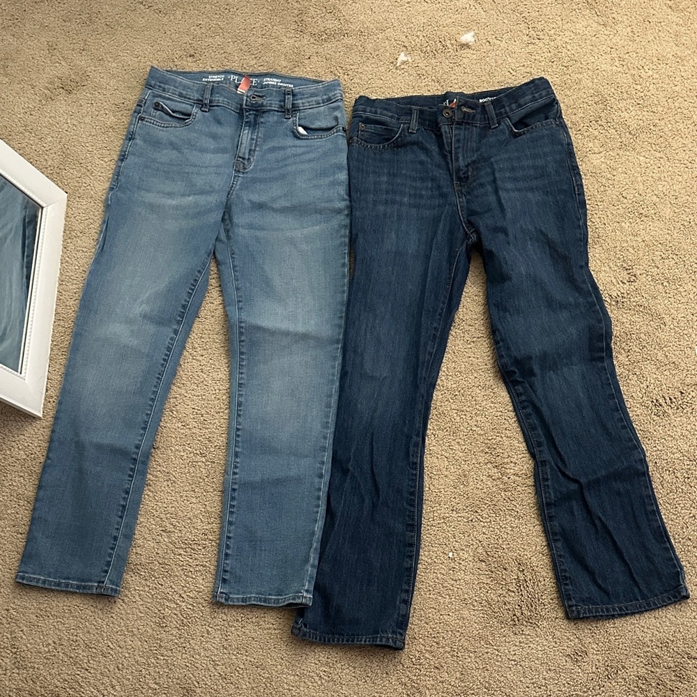The Children's Place Women's Straight Leg Jeans in Light and Dark Blue